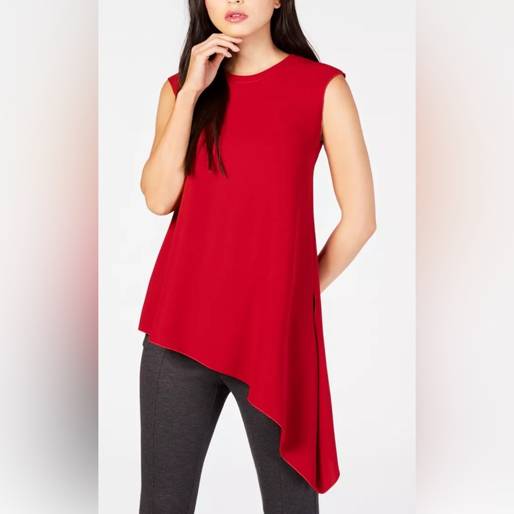 Anne Klein Vibrant Red Asymmetrical Dress